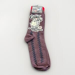 Blue Q Coolest Guy on the Conference Call Crew Socks Mens Size 7-12 NWT New